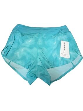 Athleta Run With It 3.5” Short Marbled Turquoise Teal Size Large NWT $59 Retail